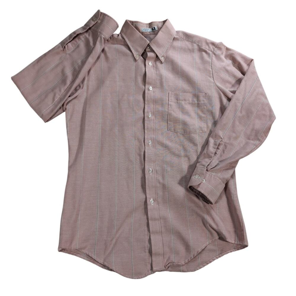 Vintage American Craftsmen Dress Shirt Mens 15.5 32/33 Made USA Red Check